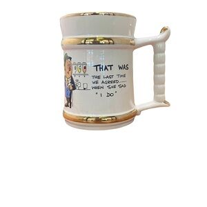 Vintage Prince  William Ware England Funny Vintage Ceramic Mug With Gold Trim